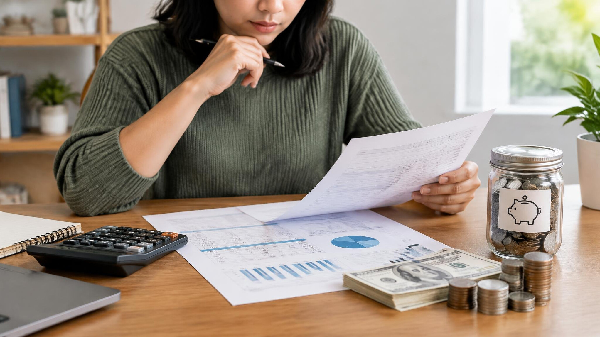 person reviewing budget