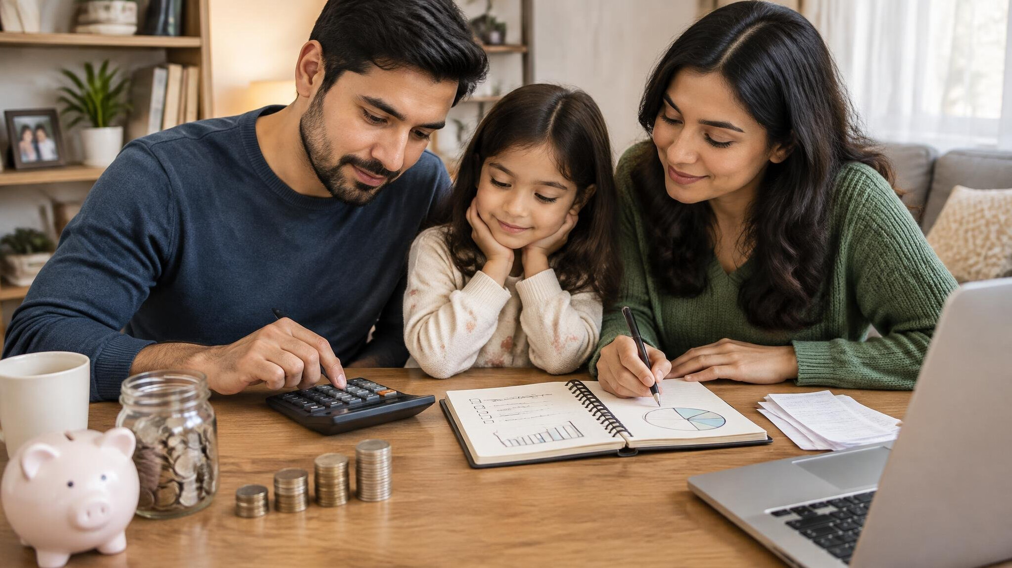 person budgeting at home desk