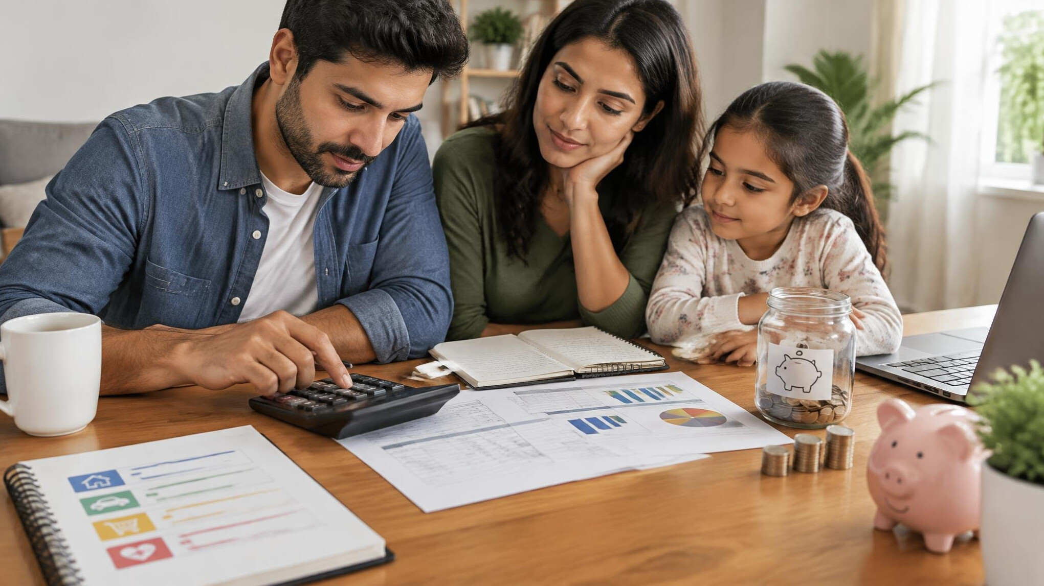 person calculating home budget